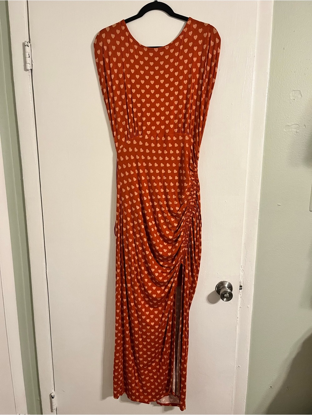 Free People Rust Heart-Print Backless Maxi Dress - Picture 4 of 9
